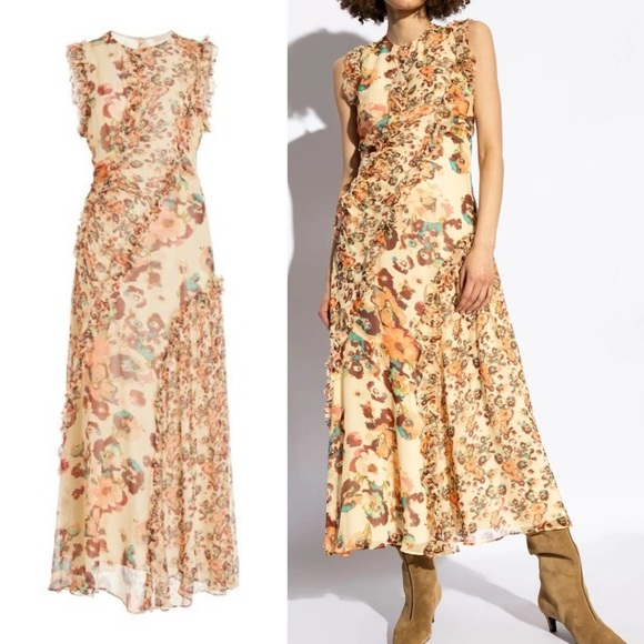 NWOT Ulla Johnson Avrelie
Floral Silk Midi Dress Size 12 - Picture 4 of 9